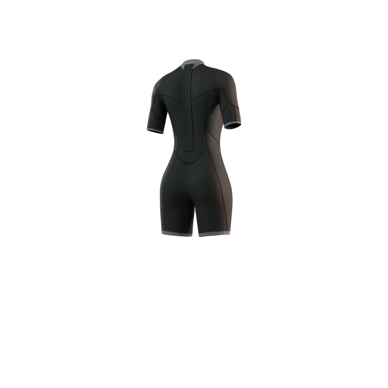 WOMEN BRAND SHORTY 3/2MM BACK ZIP FLATLOCK WETSUIT