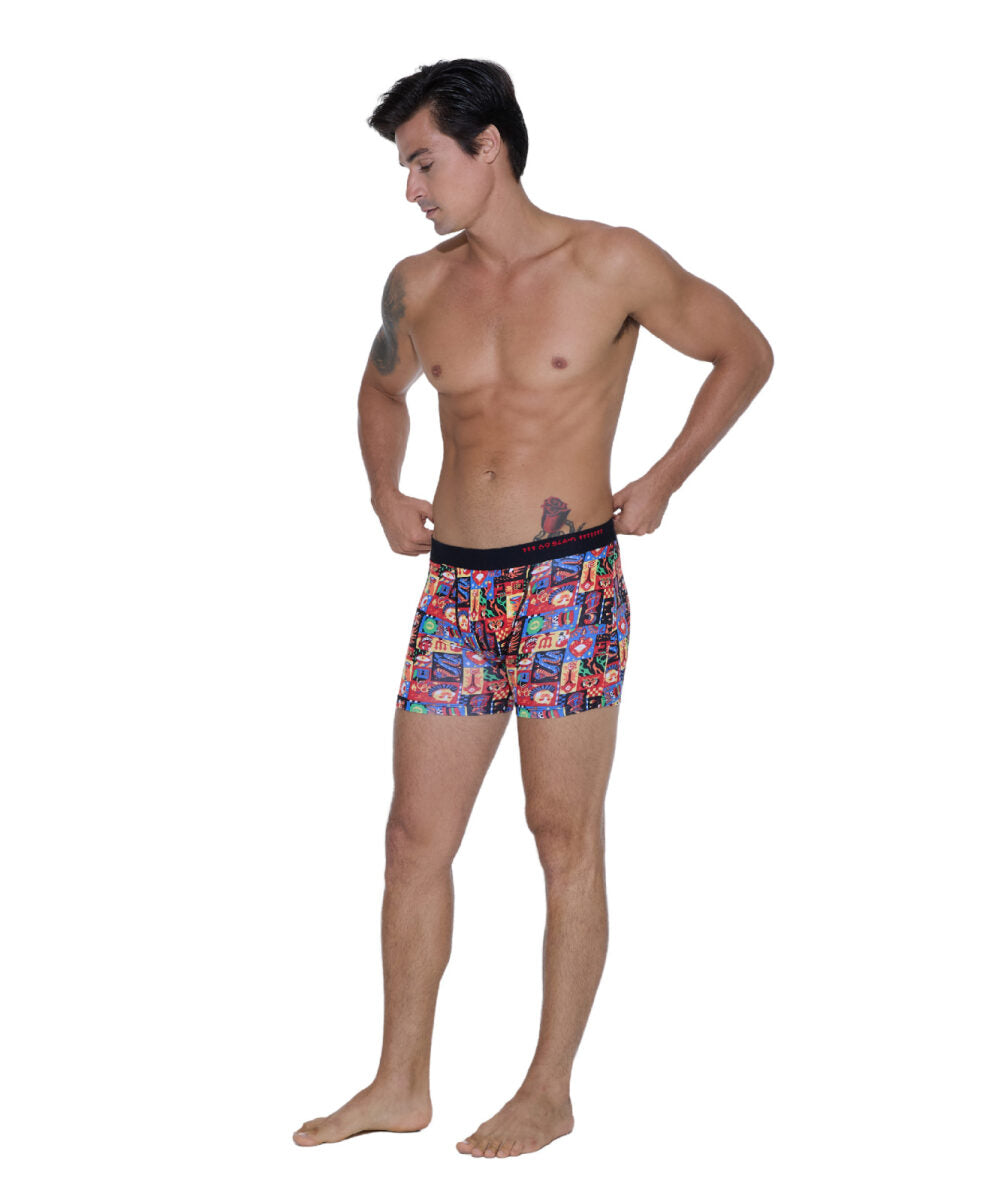 MEN WIERD BLOCK GILBERT BAMBOO FITTED BOXER