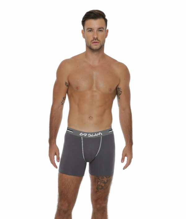 MEN PLAIN GREY BAMBOO BOXER