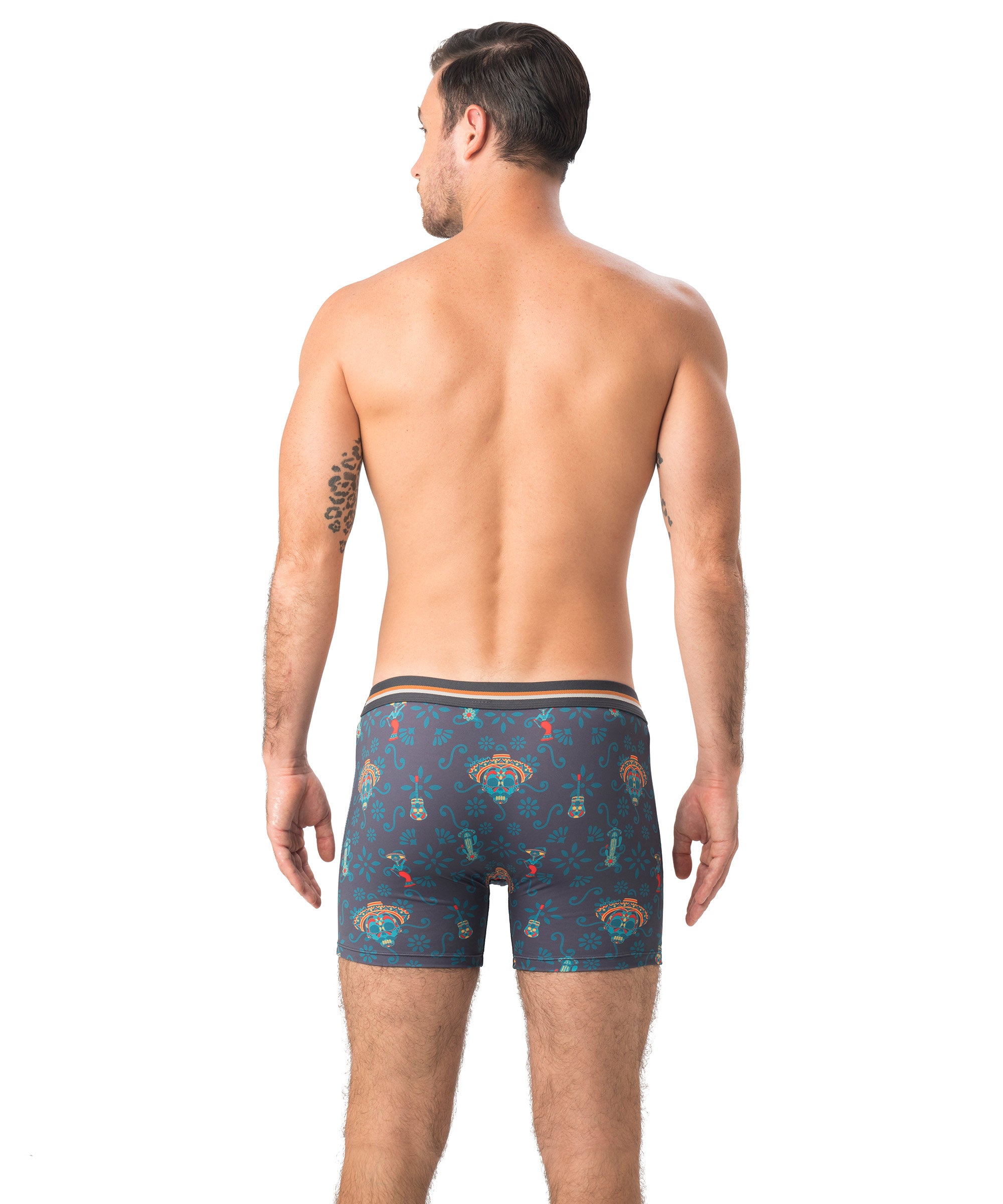MEN DAY OF THE DEAD POLYESTER FITTED BOXER