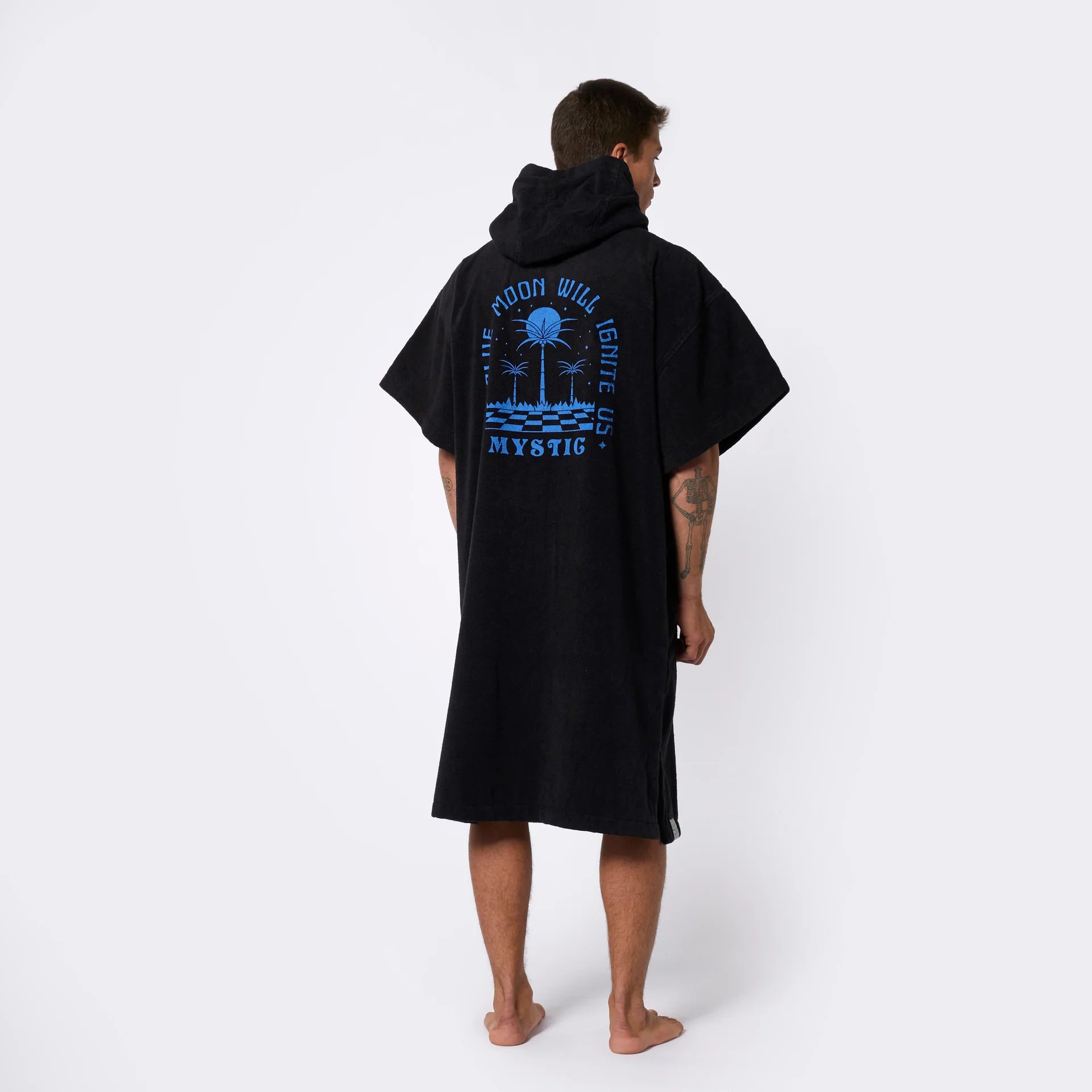 PONCHO VELOURS ARTWORK - BLACK