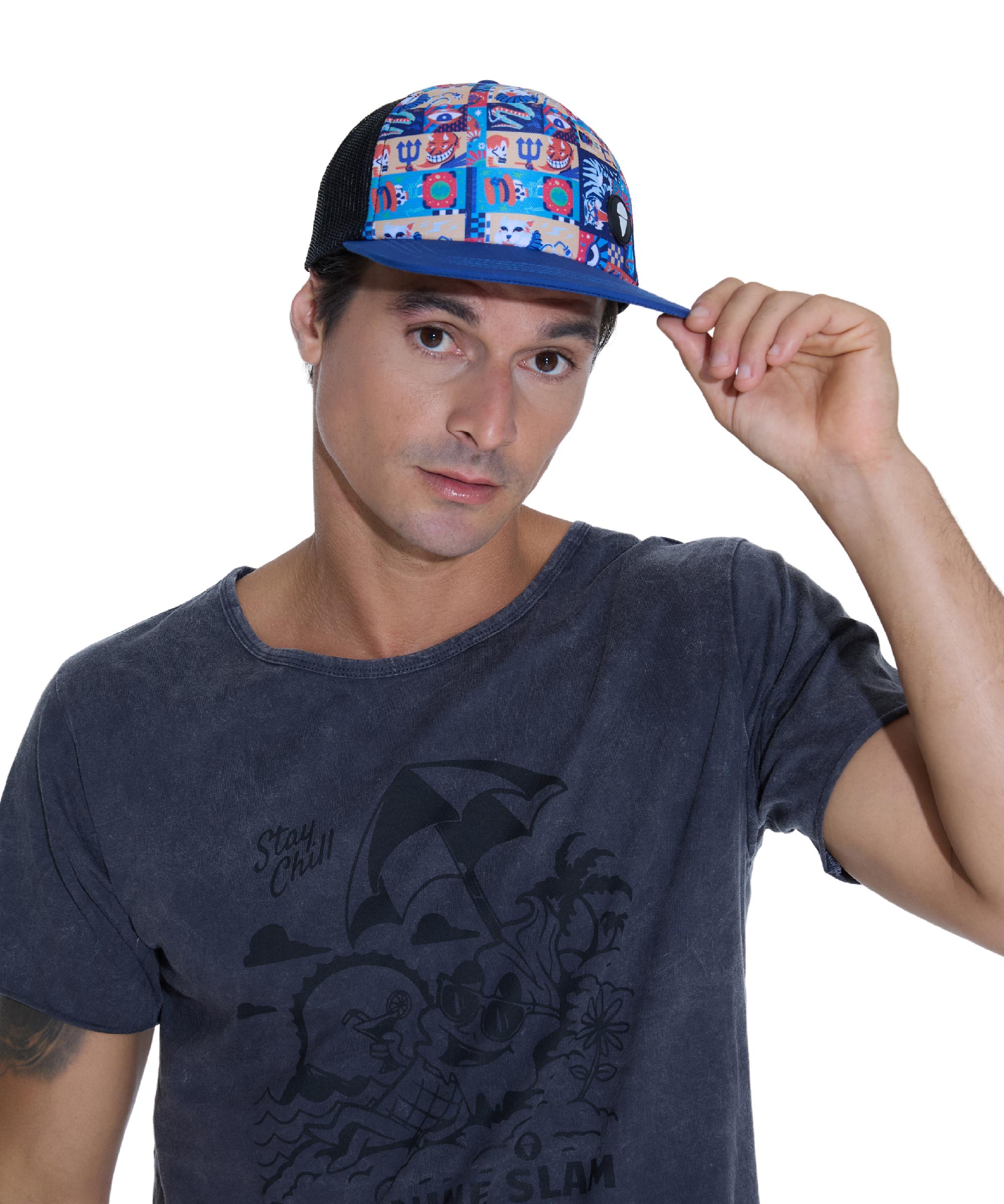 UNISEX WIERD BLOCK ADRIAN FLAT LUIGI CAP