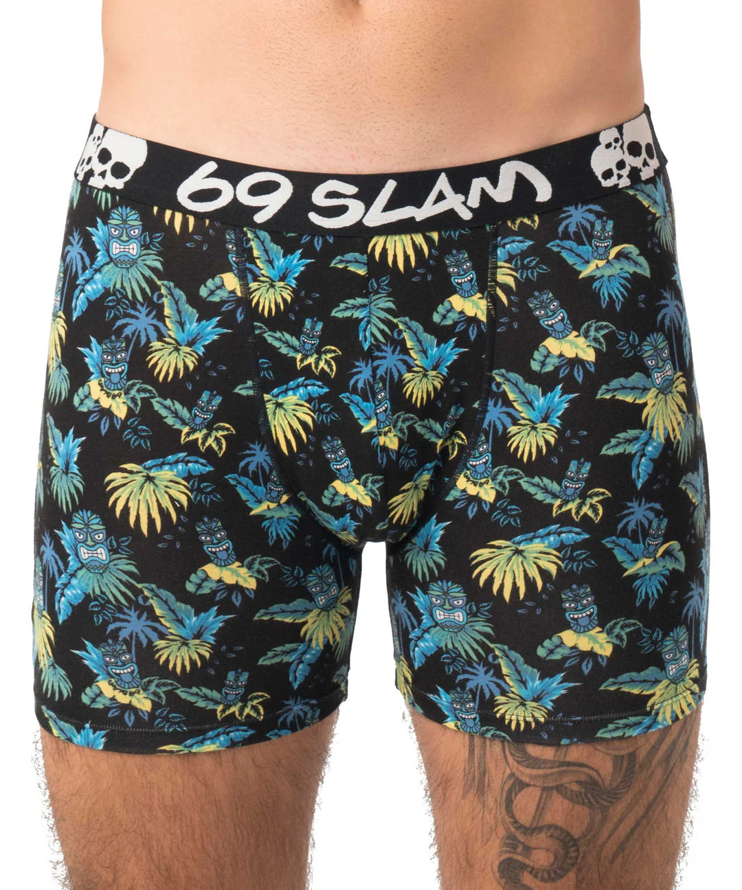 MEN TIKI FACE BAMBOO FITTED FIT BOXER