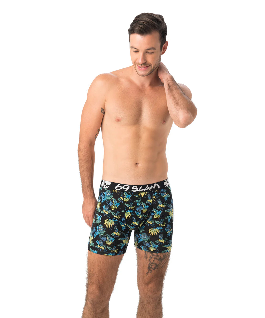 MEN TIKI FACE BAMBOO FITTED FIT BOXER