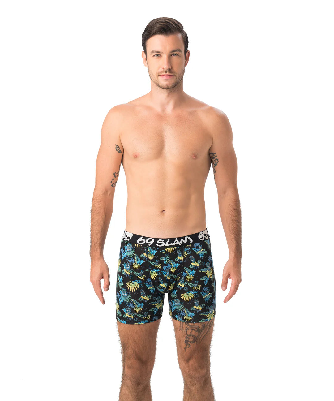 MEN TIKI FACE BAMBOO FITTED FIT BOXER