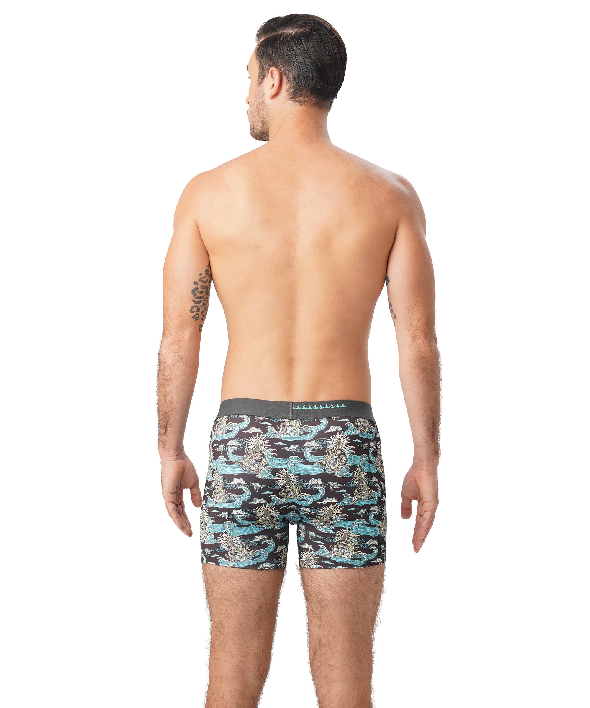 MEN KRAKEN POLYESTER FITTED BOXER