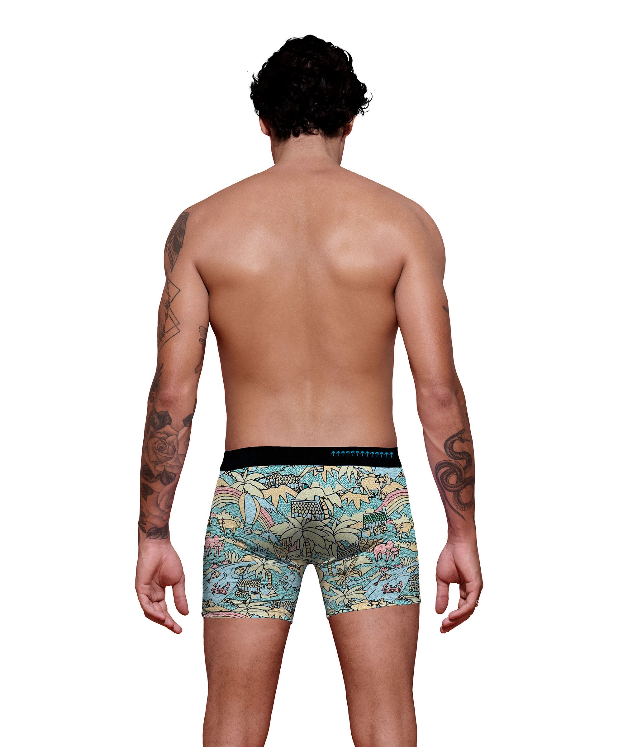 MEN MOZAIK FIELD POLYESTER FITTED BOXER