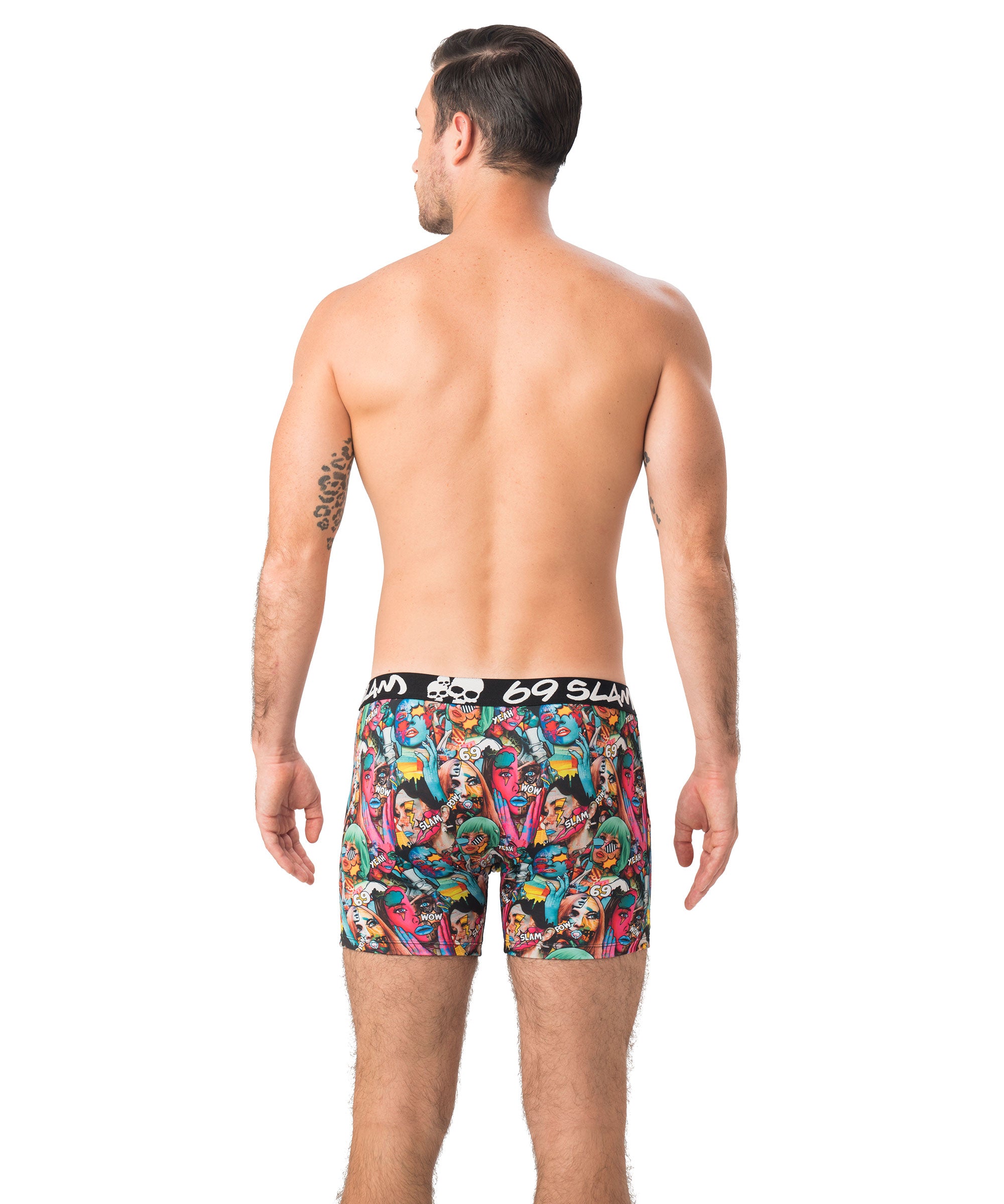 MEN POP ART POLYESTER FITTED BOXER